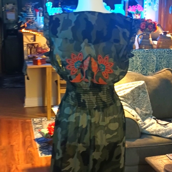 New Camouflage Maxi Dress From Z&L With Tags Size L From Nordstrom - Picture 3 of 6